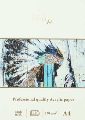 Альбом-склейка для акрила Pro Create А4, 420 г/м2, 10 листов, белый, Smiltainis
