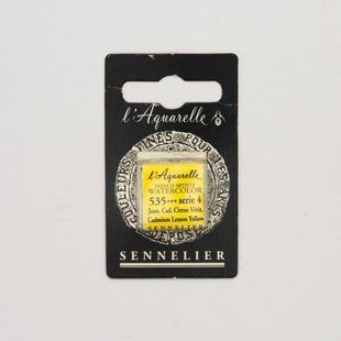 Акварельная краска Sennelier, полукювета, S4, Кадмий лимонно-жёлтый, Cadmium Lemon Yellow