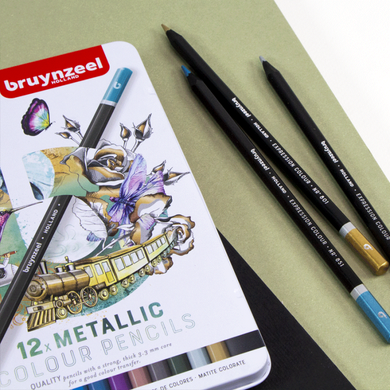 Набор цветных карандашей EXPRESSION METALLIC 12 штук, Bruynzeel