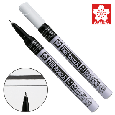 Маркер Pen-Touch Черный, тонкий (Extra Fine) 0,7 мм, Sakura