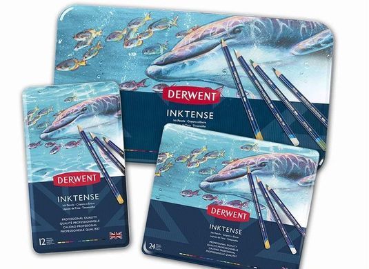 Набор чернильных карандашей Inktense, металлическая коробка, 72 штуки, Derwent