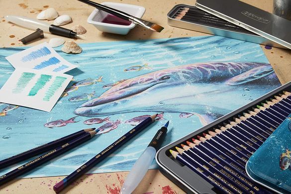 Набор чернильных карандашей Inktense, металлическая коробка, 72 штуки, Derwent