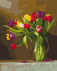Картина по номерам Цветные тюльпаны, 40x50 см, Brushme