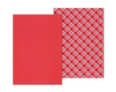 Бумага с рисунком Клетка А4, 21x29,7 см, 300г/м², двусторонняя, красная, Heyda