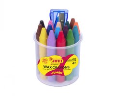 Набір кольорових воскових олівців JOVI 16 штук + стругачка