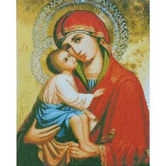 Алмазна мозаїка Strateg ПРЕМІУМ Донська ікона Божої Матері 40х50 см D0028