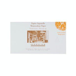 Склейка для акварелі Sennelier, 20 аркушів, крупне зерно, 300 г/м, 33x19 см