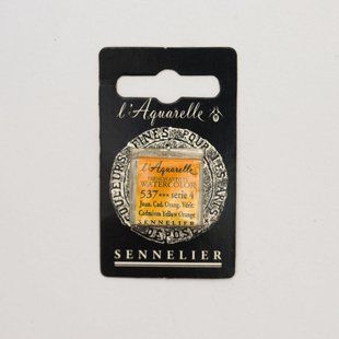 Акварельная краска Sennelier, полукювета, S4, Кадмий жёлто-оранжевый, Cadmium Yellow Orange