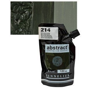 Краска акриловая Sennelier Abstract, Зеленая земля жженая №214, 120 мл, дой-пак