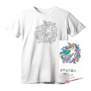 Набор футболка-раскраска Unicorn, 220 г/м2, размер S, 100% хлопок, ROSA Talent