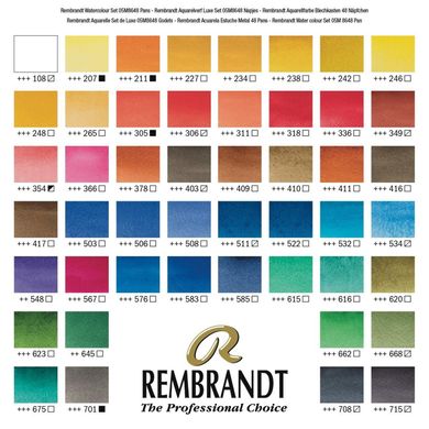 Набор акварельных красок Rembrandt De Luxe, 48 цветов в кюветах + кисточка, Royal Talens