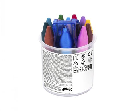 Набір кольорових воскових олівців JOVI 16 штук + стругачка