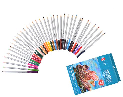 Набір художніх кольорових олівців Highly Pro, 36 штук, Santi