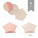 Набір картонних заготовок для пакування подарунків №002, Beige-warm pink, 7х1,5 см, 6 штук, Fabrika Decoru PM-FDPF-002-8-FD зображення 1 з 8