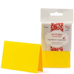 Набор заготовок для открыток №2, 7x10,3 см, 220 г/м², желтый, 5 штук, ROSA TALENT