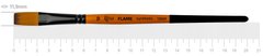 Кисть Flame 1368F, №10, cинтетика, плоская, короткая ручка, Rosa