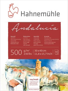 Альбом-склейка для акварели Andalucia, 24х32 см, 500 г/м², Rough & CP, двусторонняя, 12 листов, Hahnemuhle