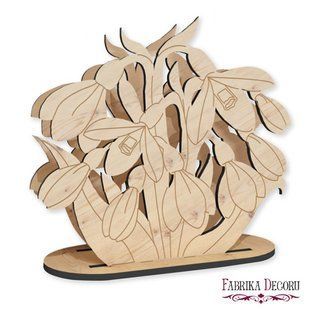 Салфетница Подснежники №300, 5,5х11,5х12,5 см, МДФ, Fabrika Decoru
