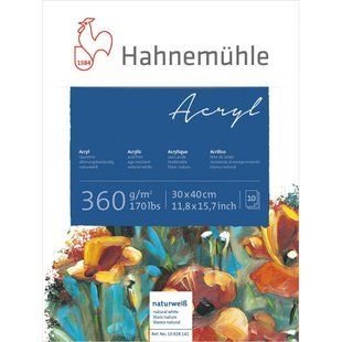 Альбом-склейка для акрила Acrylic Paint Board, 24x32 см, 360 г/м&sup2;, 10 листов, Hahnemuhle