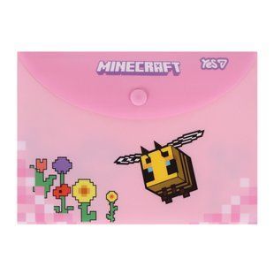 Папка-конверт Yes Minecraft Spring, В6, на кнопке