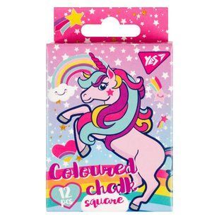 Мелки цветные Unicorn, 1х1х8 см, квадратные, 6 цветов, 12 штук, Yes