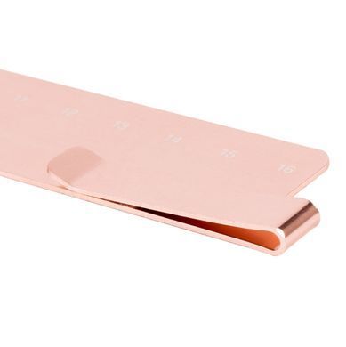 Лінійка-закладка Rose Gold 16 см, металева, рожева, Yes