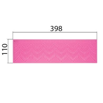 Силиконовый коврик №14, Кружевные волны, 11 x39,8 см, Fabrika Decoru