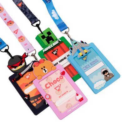 Бейдж силиконовый Ninja, 5,4х8,5 см, на ленте, Yes