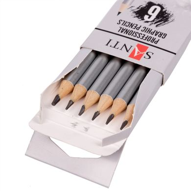 Набір чорнографітних олівців Highly Pro, 6 штук, Santi