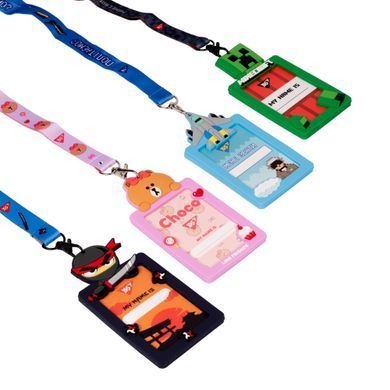 Бейдж силиконовый Ninja, 5,4х8,5 см, на ленте, Yes