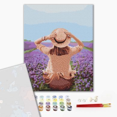 Картина по номерам Путешественница в лавандовом поле, 40x50 см, Brushme