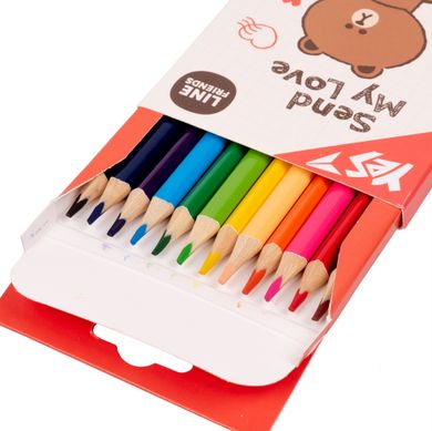 Набор цветных карандашей Line Friends, 12 цветов, YES
