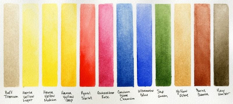 Набор акварельных красок Daniel Smith в полукюветах 12 цветов 1,8 мл Half Pan + 12 Bonus Half Pan металлический пенал