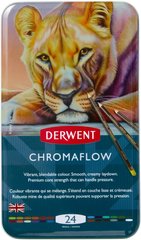 Набір кольорових олівців Colour Chromaflow, металева коробка, 24 штуки, Derwent