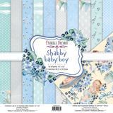 Набір паперу для скрапбукінгу Shabby baby boy redesign, 30,5x30,5 см, 200 г/м&sup2;, двосторонній, 10 аркушів, Fabrika Decoru