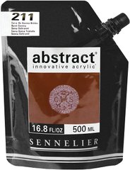 Краска акриловая Sennelier Abstract, Сиена жженая №211, 500 мл, дой-пак
