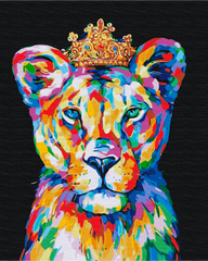 Картина по номерам Райдужный князь лев, 40x50 см, Brushme