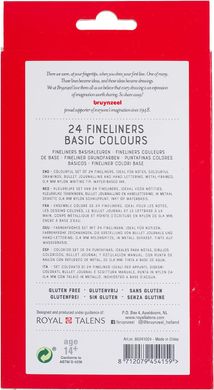Набор лайнеров Fineliners, 24 штуки, Bruynzeel