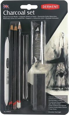 Набір вугільних олівців Charcoal, 10 штук, Derwent