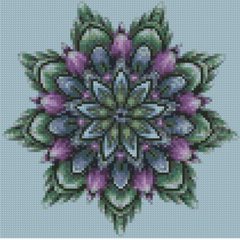 Алмазна мозаїка Strateg ПРЕМІУМ Квітковий візерунок 30х30 см CA-0063