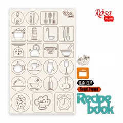 Чипборд для скрапбукинга Recipe book №2, 12,6х20 см, картон, белый, ROSA TALENT