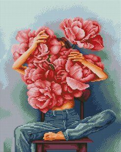 Алмазна мозаика Півонії в обіймах &copy;Mykhailyshyna Daria, 40x50 см, Brushme