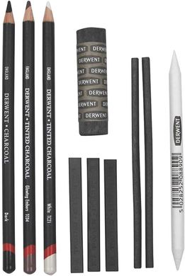 Набір вугільних олівців Charcoal, 10 штук, Derwent
