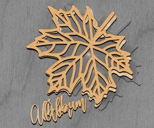 Заготовка для мега шейкера Фігурна рамка Листок, 20x20 см, крафт, Fabrika Decoru