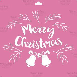 Трафарет багаторазовий Merry Christmas з дзвіночками 2, №237, XL, 30х30 см, Fabrika Decoru