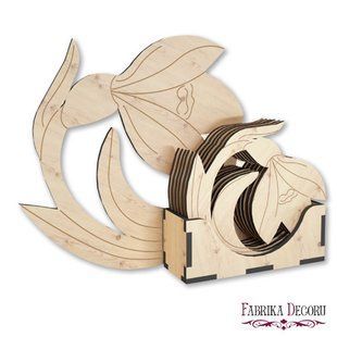 Подставки под горячее Подснежники №301, 4х10,5х10,5 см, МДФ, Fabrika Decoru