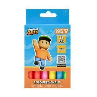 Крейда кольорова Yes Stumble Guys, 12 штук, кругла