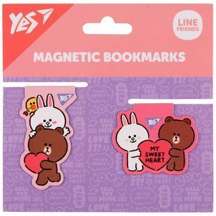 Набор закладок магнитных Yes Line Friends Sweet heart, 2 штуки, Yes