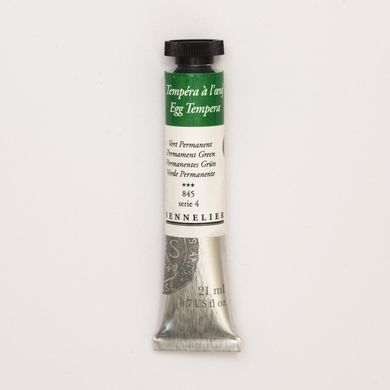 Темперная краска Sennelier, 21 мл, профессиональная, S4, основной зеленый, Permanent Green