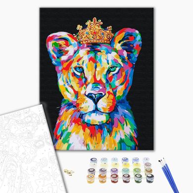 Картина за номерами Радужний князь лев, 40x50 см, Brushme